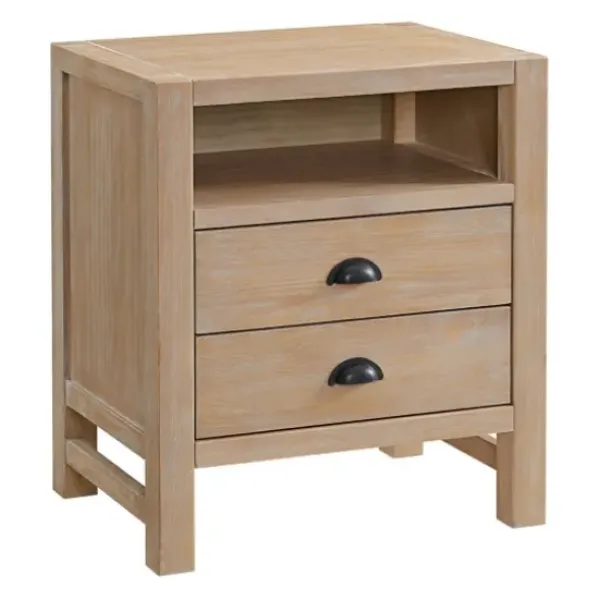 Beds & Headboards-Kirkland's Home Dean Double Driftwood Pine 5-Pc. King Bedroom Set Tan
