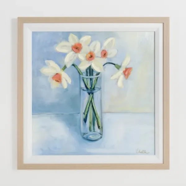 Framed Art-Kirkland's Home December Narcissus Framed Art Print Blue/White