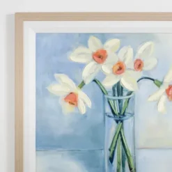 Framed Art-Kirkland's Home December Narcissus Framed Art Print Blue/White
