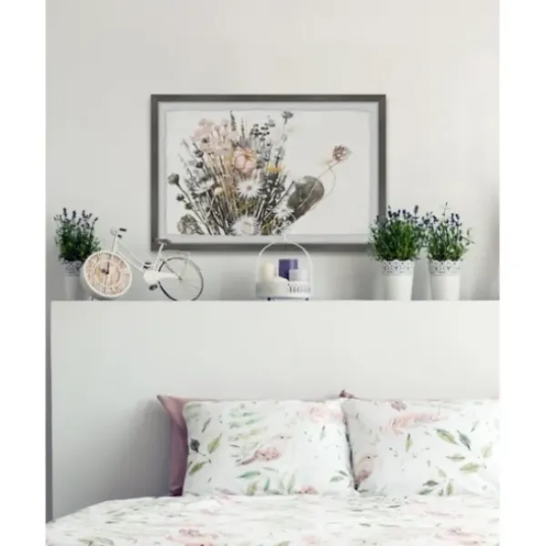 Framed Art-Kirkland's Home Deckled Flowering Bundle Framed Art Print White/Pink/Black