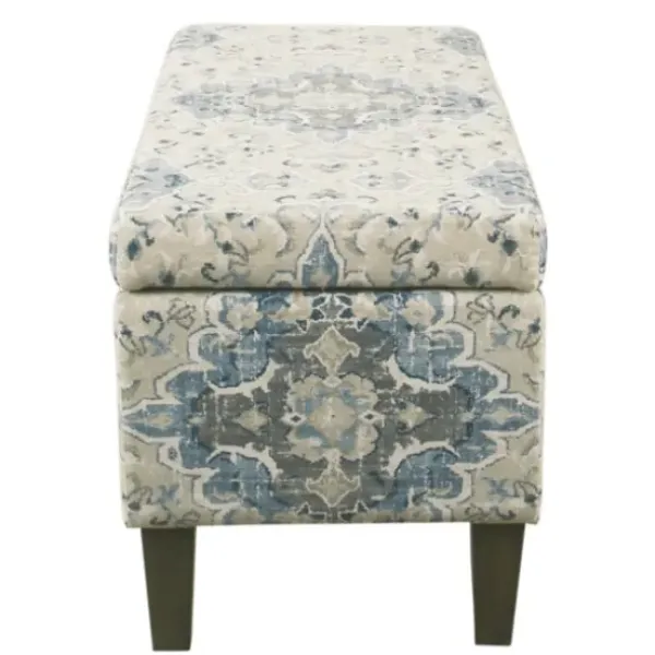 Benches & Ottomans-Kirkland's Home Decorative Antique Storage Bench Blue
