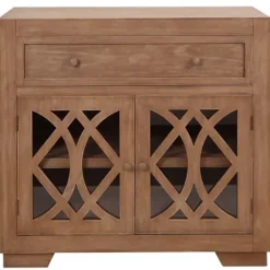 Cabinets & Sideboards-Kirkland's Home Decorative Doors Wood Cabinet Brown
