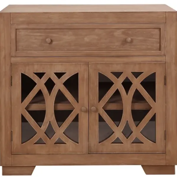 Cabinets & Sideboards-Kirkland's Home Decorative Doors Wood Cabinet Brown