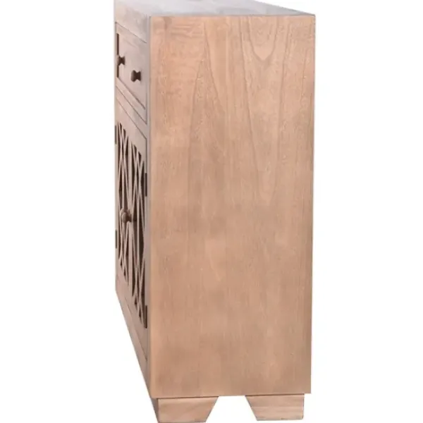 Cabinets & Sideboards-Kirkland's Home Decorative Doors Wood Cabinet Brown