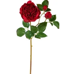 Stems & Bouquets-Kirkland's Home Deep Blooming Rose Stems, Set Of 6 Red