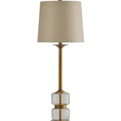Buffet Lamps-Kirkland's Home Deep Gold Glass Orb Buffet Lamp Tan
