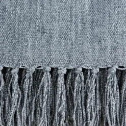Blankets & Throws-Kirkland's Home Demin Chenille Fringe Throw Blue