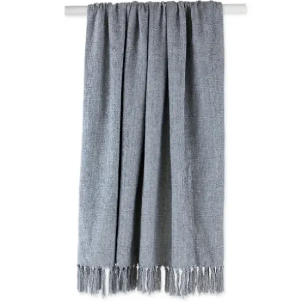 Blankets & Throws-Kirkland's Home Demin Chenille Fringe Throw Blue