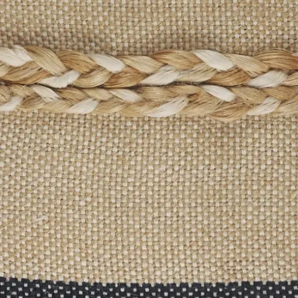 Pillows-Kirkland's Home Denim Blue Braided Stripe Throw Pillow, 20 In. Blue/Tan/Ivory