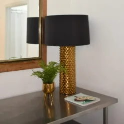 Arrangements & Greenery-Kirkland's Home Desktop Palm Plant In Gold Planter Green/Gold