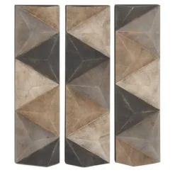 Wall Plaques-Kirkland's Home Devin Dimensional Wood Plaques, Set Of 3 Brown/Gray/White