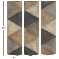Wall Plaques-Kirkland's Home Devin Dimensional Wood Plaques, Set Of 3 Brown/Gray/White