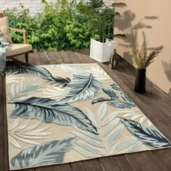Outdoor Rugs-Kirkland's Home Dhurri Stripe Indoor/Outdoor Area Rug, 5X7 Blue