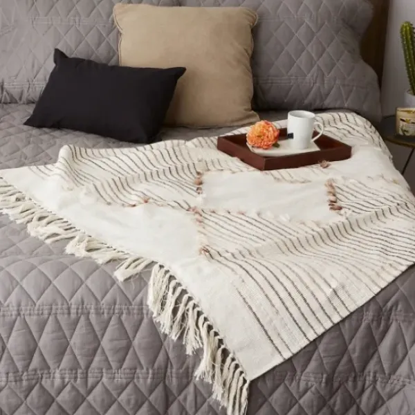 Blankets & Throws-Kirkland's Home Diamond Cut Throw Brown