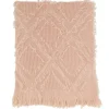 Blankets & Throws-Kirkland's Home Diamond Pattern Throw Blanket Pink
