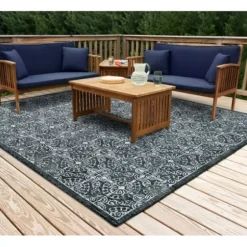 Outdoor Rugs-Kirkland's Home Diamond Sisal Outdoor Area Rug, 7X10 Tan