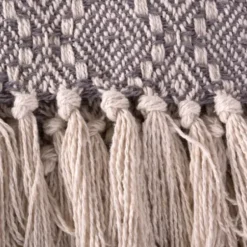Blankets & Throws-Kirkland's Home Diamond Stitched Throw Gray