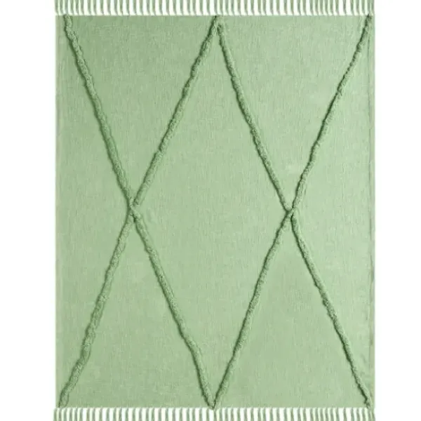 Blankets & Throws-Kirkland's Home Diamond Tufted Cotton Throw Green