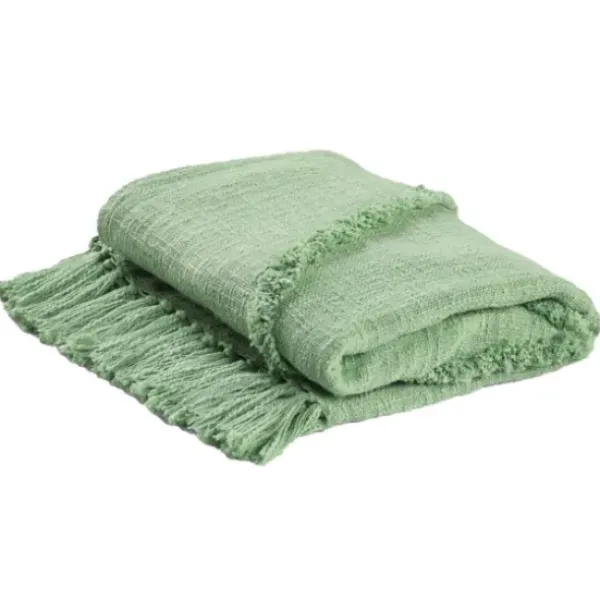 Blankets & Throws-Kirkland's Home Diamond Tufted Cotton Throw Green