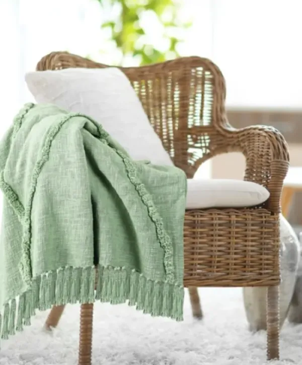 Blankets & Throws-Kirkland's Home Diamond Tufted Cotton Throw Green