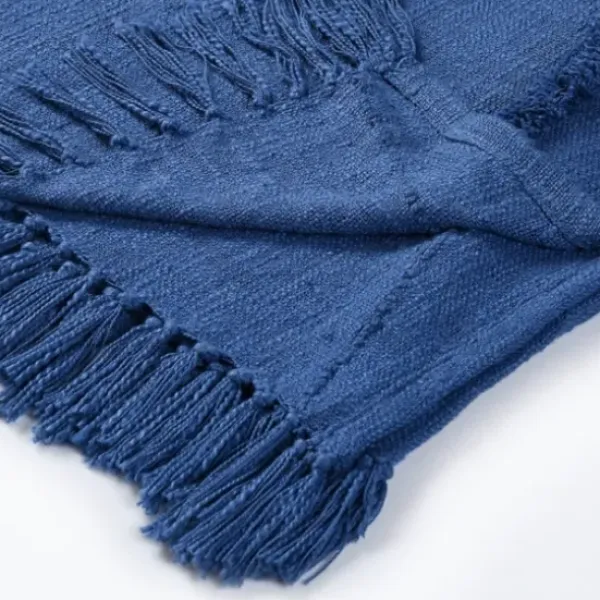 Blankets & Throws-Kirkland's Home Diamond Tufted Cotton Throw Blue