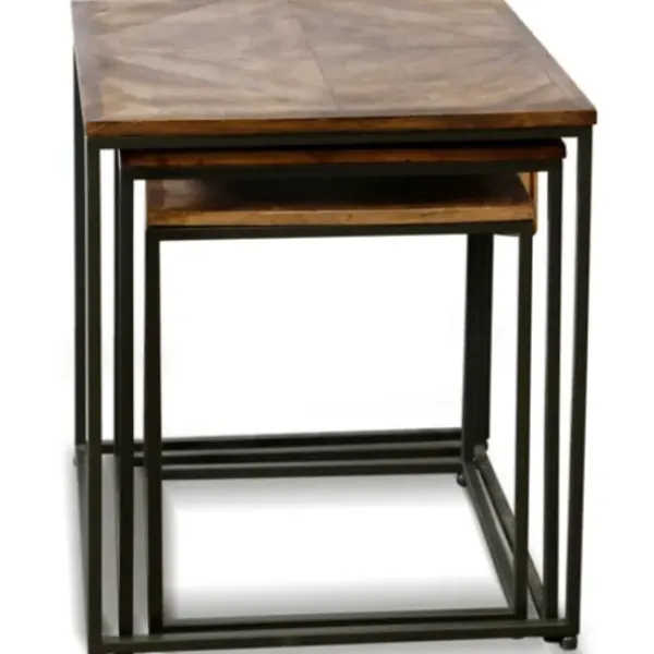 Accent & End Tables-Kirkland's Home Diamond Wood Top Nesting Accent Tables, Set Of 3 Brown