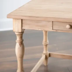 Office Furniture-Kirkland's Home Diane Spindle Leg Blond Wood Desk