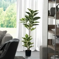 Trees & Topiaries-Kirkland's Home Dieffenbachia Tree In Black Planter