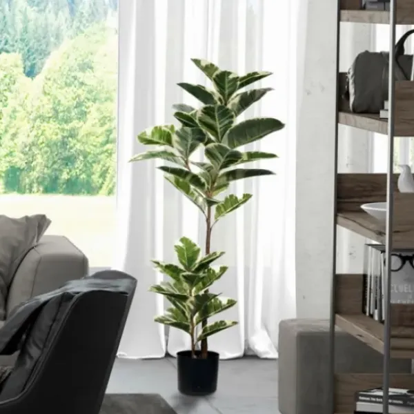 Trees & Topiaries-Kirkland's Home Dieffenbachia Tree In Black Planter