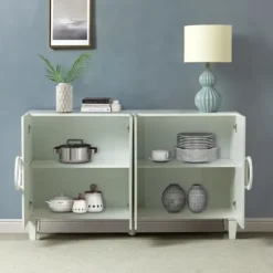 Cabinets & Sideboards-Kirkland's Home Dietrich Wood 4-Door Sideboard White