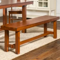 Dining Chairs-Kirkland's Home Dirty Oak Huntsman Wood Dining Bench Brown