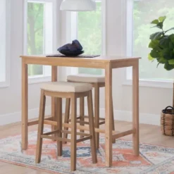 Dining Tables-Kirkland's Home Distressed Acacia Brown Wood Bar Table Tan