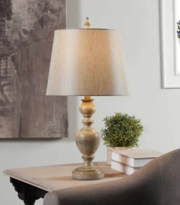 Table Lamps-Kirkland's Home Distressed And Cream Table Lamp Gray