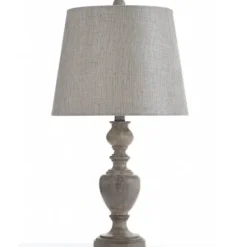 Table Lamps-Kirkland's Home Distressed And Cream Table Lamp Gray