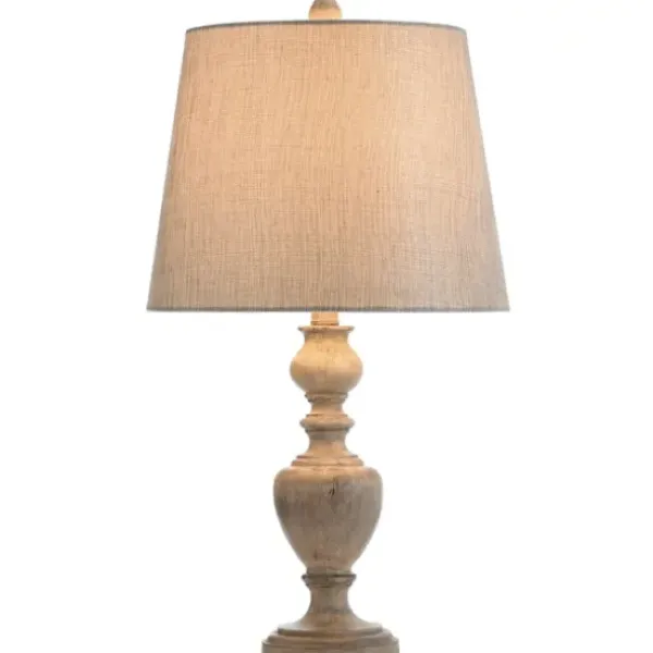 Table Lamps-Kirkland's Home Distressed And Cream Table Lamp Gray