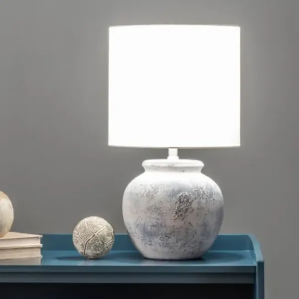 Table Lamps-Kirkland's Home Distressed And Gray Ceramic Table Lamp White