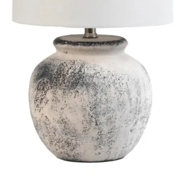 Table Lamps-Kirkland's Home Distressed And Gray Ceramic Table Lamp White