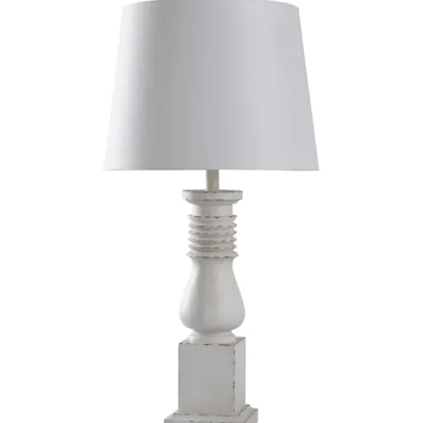 Table Lamps-Kirkland's Home Distressed Asher Table Lamp White