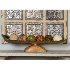 Decorative Trays-Kirkland's Home Distressed Black Pedestal Trays, Set Of 3 White