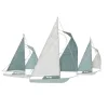 Wall Plaques-Kirkland's Home Distressed Blue Sailboats Wall Sculpture Blue/White