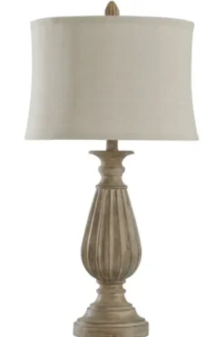 Table Lamps-Kirkland's Home Distressed Brown Spindle Table Lamp Tan