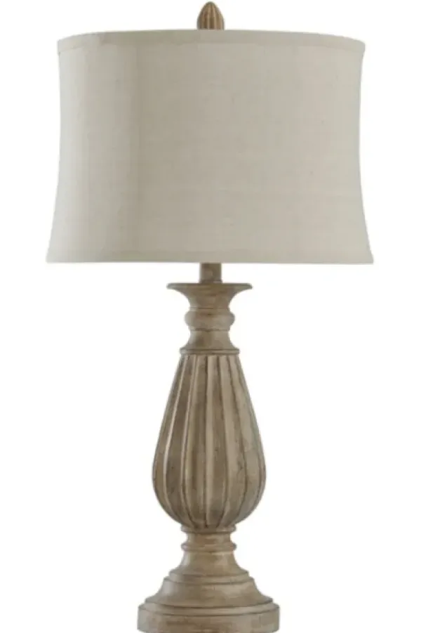Table Lamps-Kirkland's Home Distressed Brown Spindle Table Lamp Tan