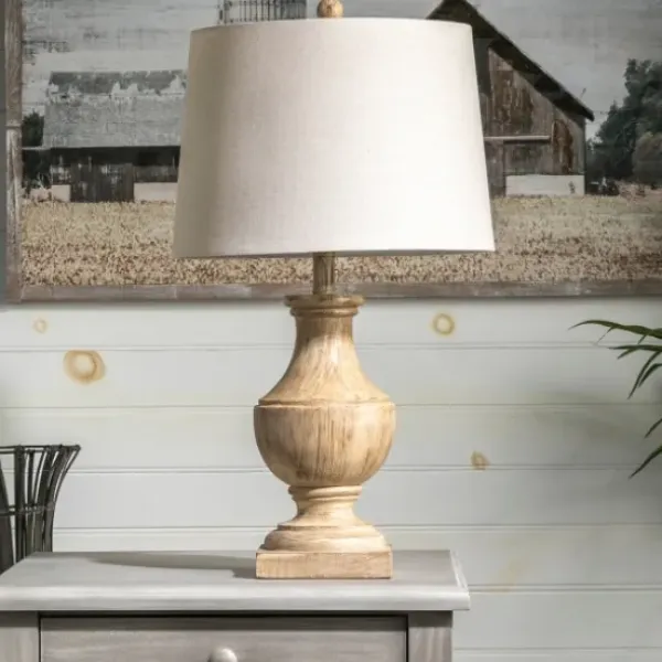Table Lamps-Kirkland's Home Distressed Brown Table Lamp Ivory