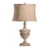 Table Lamps-Kirkland's Home Distressed Carved Base Table Lamp Tan