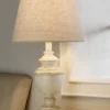 Table Lamps-Kirkland's Home Distressed Cream Table Lamp Tan