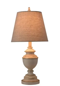 Table Lamps-Kirkland's Home Distressed Cream Table Lamp Tan