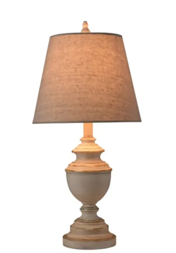 Table Lamps-Kirkland's Home Distressed Cream Table Lamp Tan
