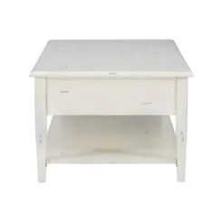 Coffee Tables-Kirkland's Home Distressed Cream Wood 3-Drawer Coffee Table Ivory