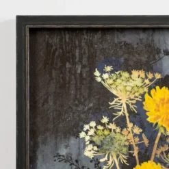 Framed Art-Kirkland's Home Distressed Dandelion Framed Art Print Black/Yellow