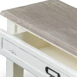 Console Tables-Kirkland's Home Distressed 1-Drawer Console Table White
